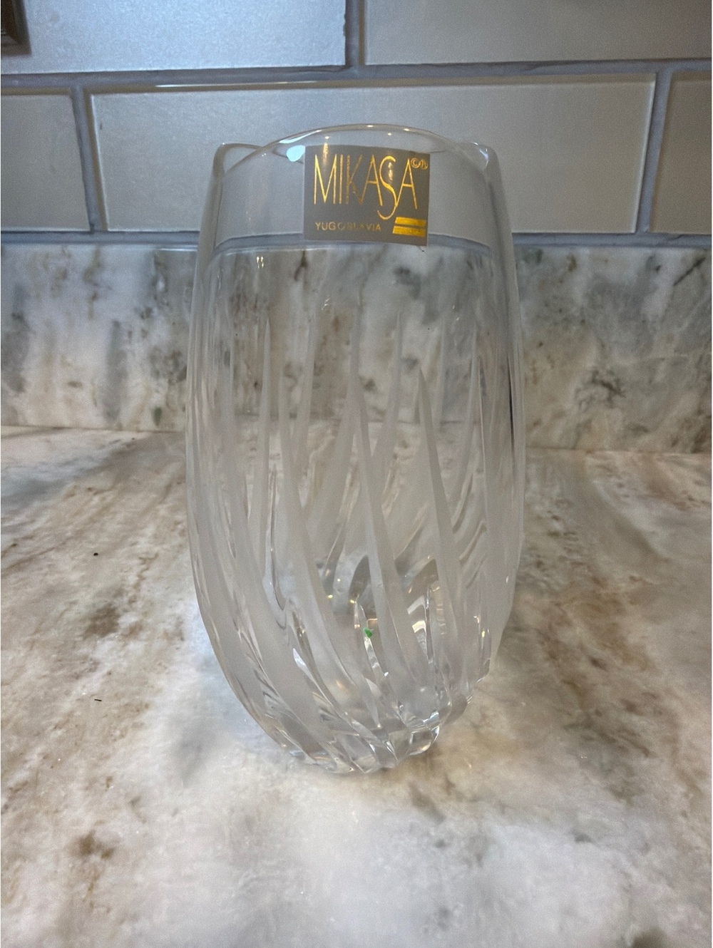 Vintage Mikasa Clear Glass Floral Bud Vase